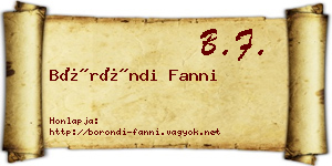 Böröndi Fanni névjegykártya
