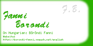 fanni borondi business card